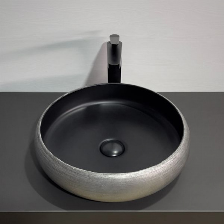 Раковина 420 накладная Comforty серебро