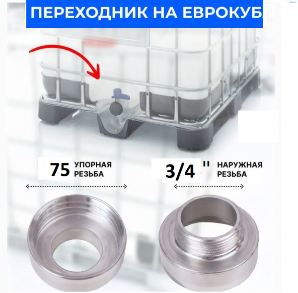 Переходник на еврокуб S 75*3/4 нар резьба