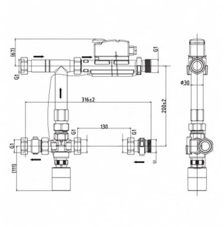 Насосно-смесительный узел Tim 1" JH-1037