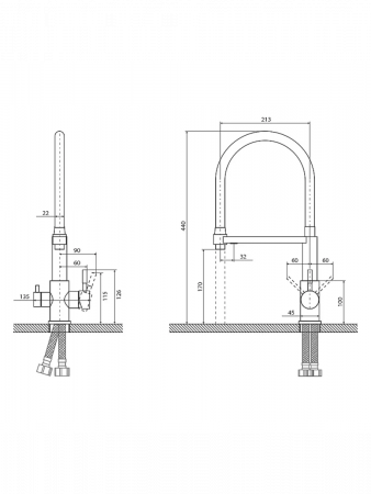 Смеситель кухни с фильтром сатин Osgard 88293