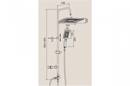 Стойка душевая сатин Osgard 10040
