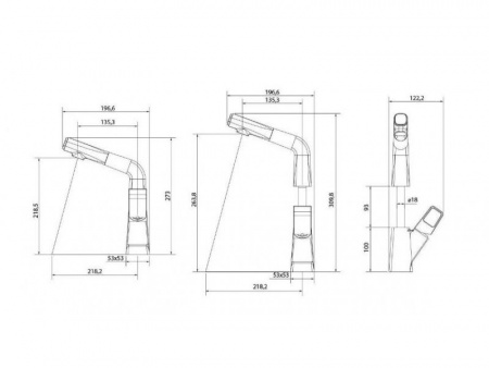 Смеситель кухни черный Lemark  LM6008BR