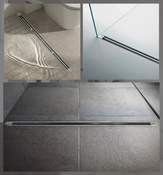 Трап-лоток 20*400 D50 щелевой нержавеющая сталь