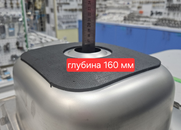 Мойка накладная 600х500 чаша слева 0,8 мм