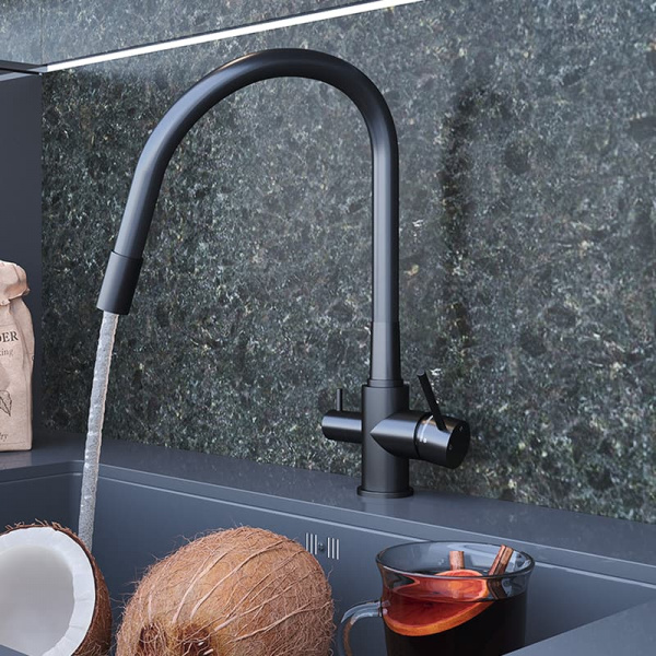 Смеситель кухни с фильтром черный Elghansa 56f5216