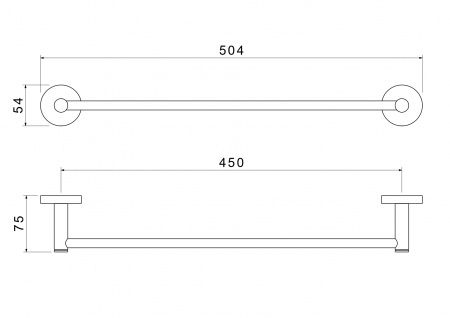 Полотенцедержатель 45см матовое золото Aquatek AQ4120BG
