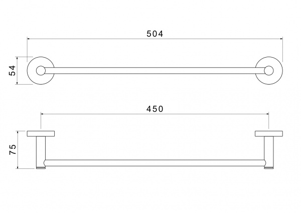 Полотенцедержатель 45см матовое золото Aquatek AQ4120BG