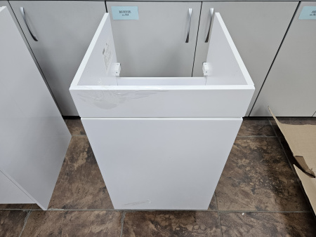 Тумба 46 см под столешницу белый глянец