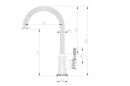 Смеситель кухни бронза Zorg  A108K BR
