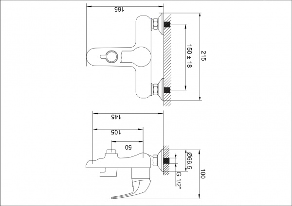 Смеситель ванны хром Latora Lux  1514LL