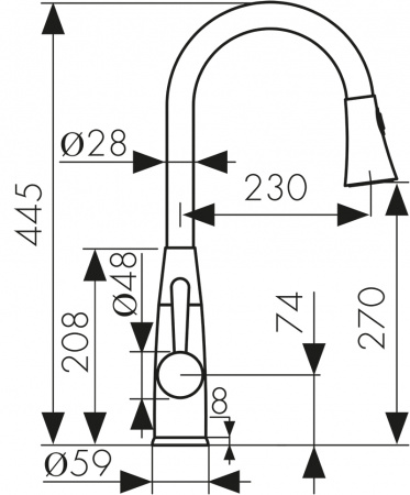 Смеситель кухни хром Kaiser  26144