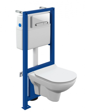 Комплект Инсталляция + унитаз + кнопка белаяРоссия