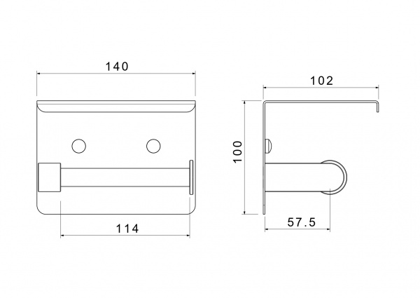 Бумагодержатель с полкой матовое золото Aquatek AQ4939BG