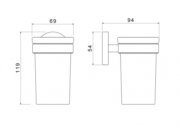 Стакан на держателе матовоеи золото Aquatek AQ4104BG