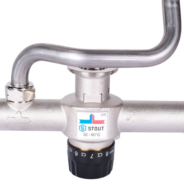 Насосно-смесительный узел Stout c термоклапаном 30-60 °C
