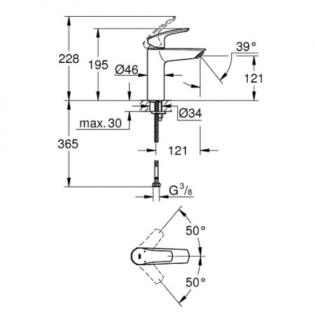 Смеситель раковины хром Grohe 23324003