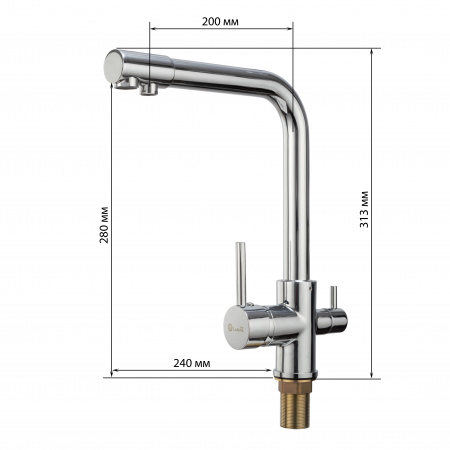 Смеситель кухни с фильтром хром Latora Lux 115678LL