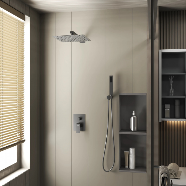 Смеситель скрытого монтажа оружейная сталь D&K  DA1515706A04