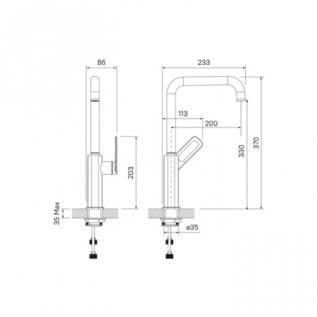 Смеситель кухни черный Iddis SLIBG00I05