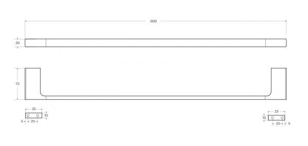 Полотенцедержатель Cezares сатин SLIDER-TH-60-IN 