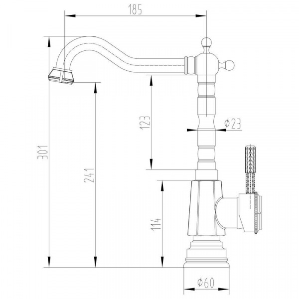 Смеситель кухни черный Lemark  LM66050B