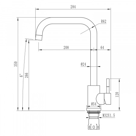 Смеситель кухни графит Mixline MLSS-0301BL