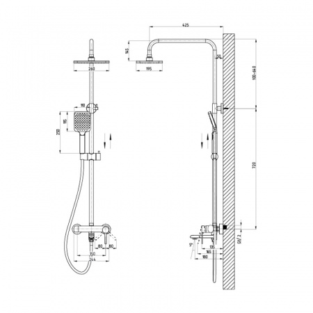 Душевой гарнитур белый Osgard  92050 