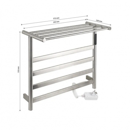 Полотенцесушитель В51*Ш57 электрический хром матовый  с полкой