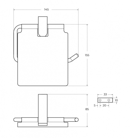 Бумагодержатель с крышкой Cezares оружейная сталь SLIDER-PH-GM 