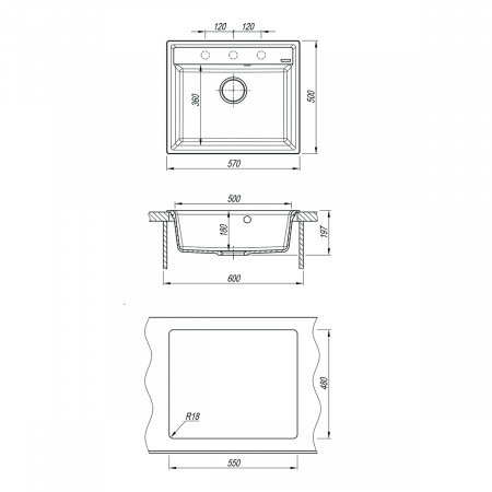 Мойка 570 кварц жасмин