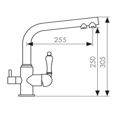 Смеситель кухни с фильтром хром Kaiser 31144