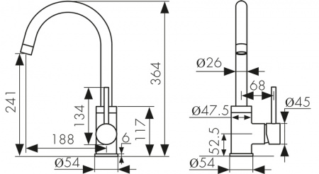 Смеситель кухни сатин Kaiser  26544