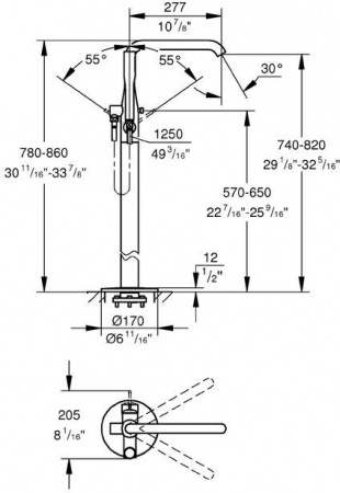Смеситель ванны хром Grohe 2349001