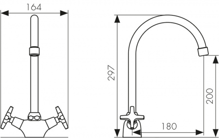Смеситель кухни хром Kaiser 28133
