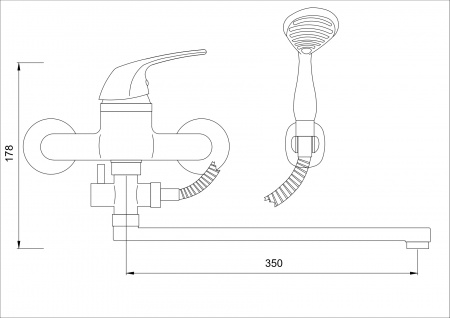 Смеситель ванны Latora Lux  1585LL