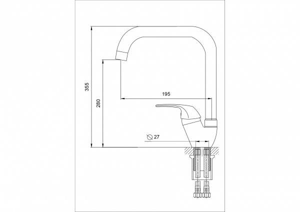 Смеситель кухни хром Latora Lux  1133LL