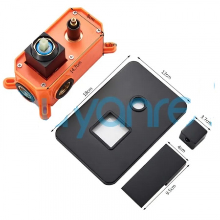 Смеситель скрытого монтажа черный без излива 8603FF