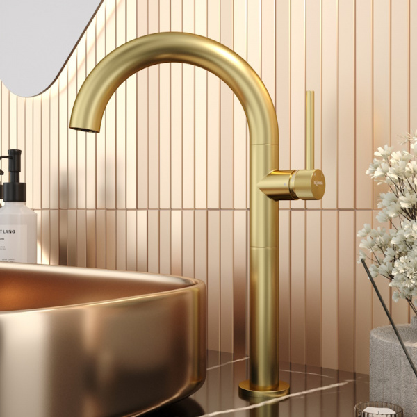 Смеситель раковины матовое золото Elghansa 16Н3781-MattGold