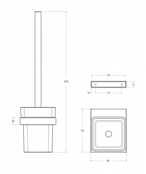 Ерш подвесной Cezares сатин SLIDER-TBS-V-IN 