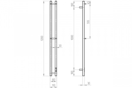 Полотенцесушитель В120*Ш8 электрический узкий белый электрический