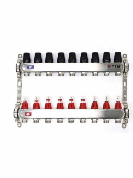 Коллекторная группа Tim 9 выходов с расходомерами