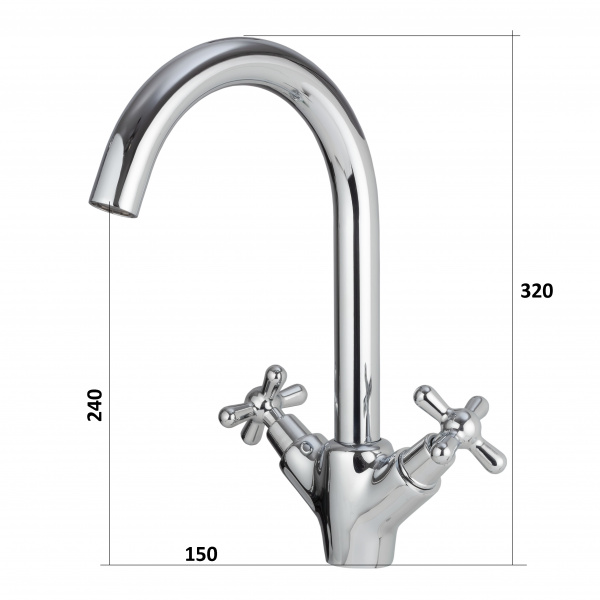 Смеситель кухни хром Latora Lux  2135LL