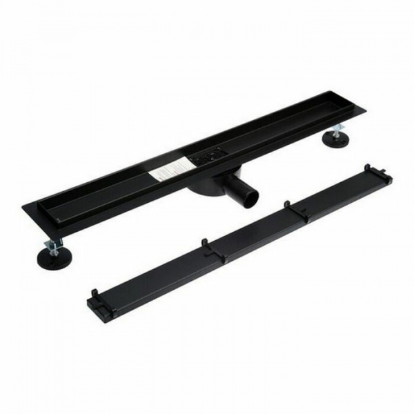 Трап-лоток 70*400 D40 универсальный черный матовый