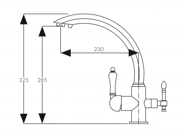 Смеситель кухни с фильтром хром Kaiser 31244