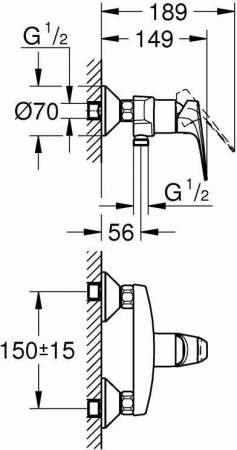 Смеситель ванны хром Grohe 23632000