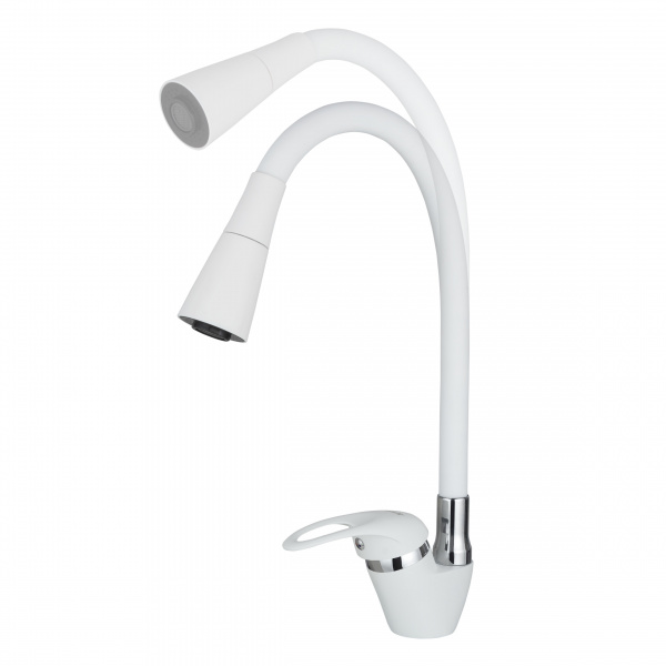 Смеситель кухни белый Graddy 11690LL